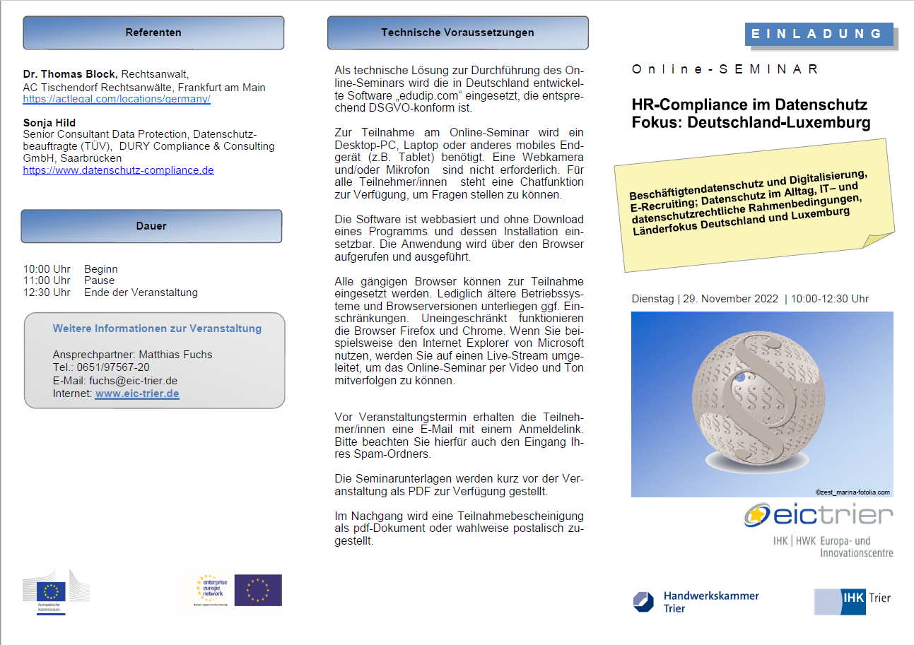 HR Compliance im Datenschutz DE LUX page1