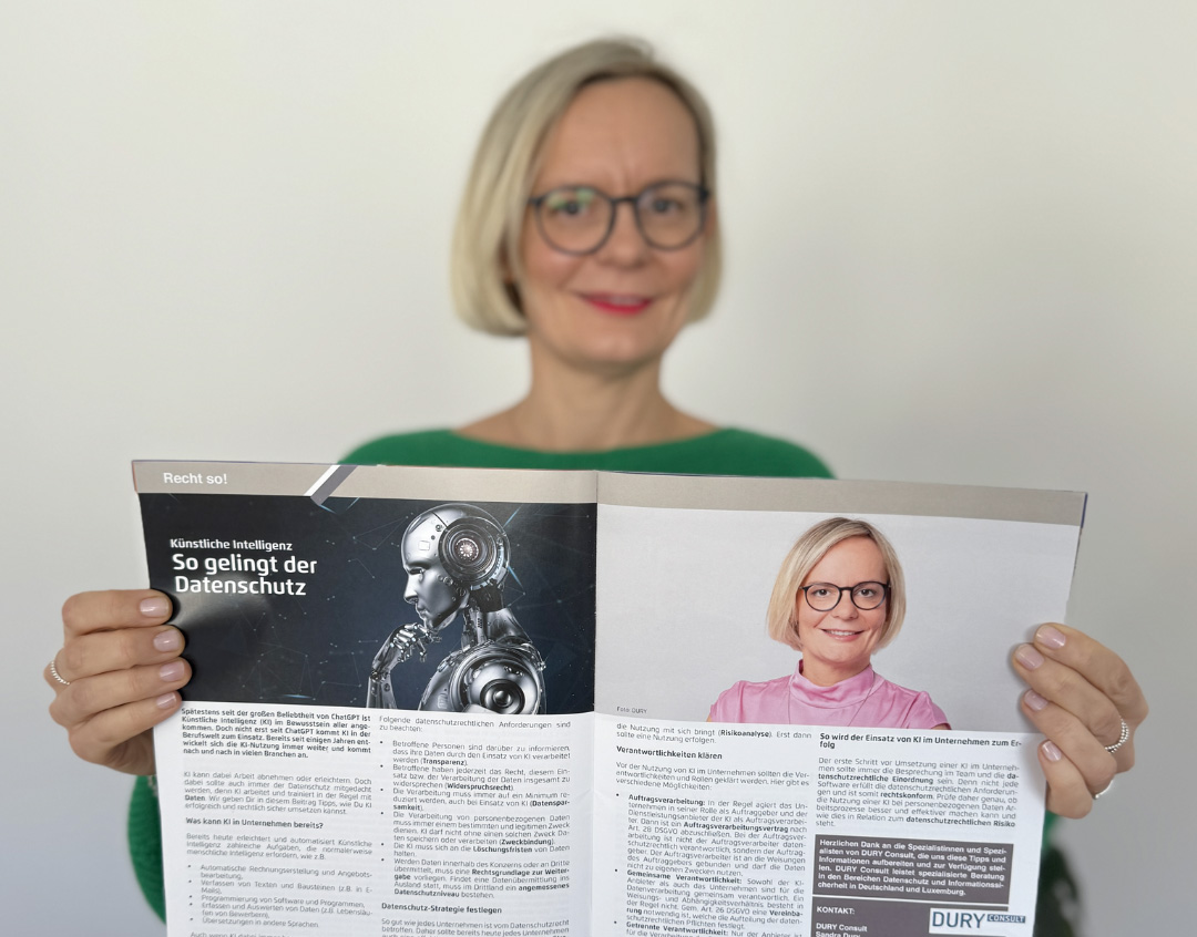 Sandra Dury zeigt den BeitragKünstliche Intelligenz - So gelingt der Datenschutz! im WIN Journal