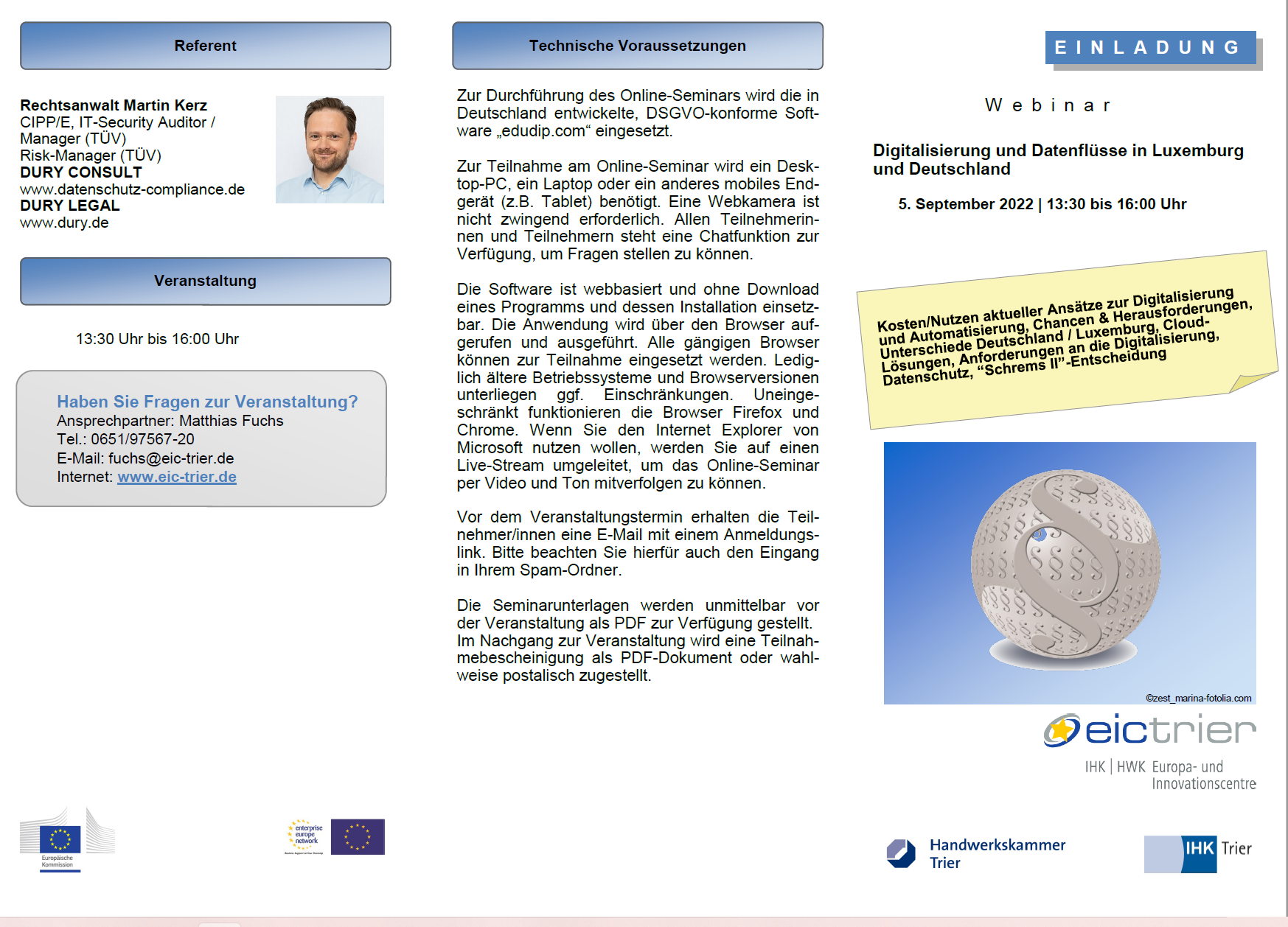 Webinar Digitalisierung und Datenflüsse Seite 1 09 2022